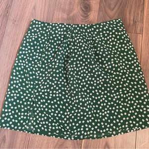 SHEIN Green Floral Skirt with Slit
